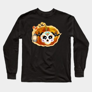 halloween pumpkin face Long Sleeve T-Shirt